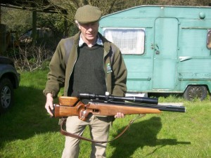 Nick Larty with a hand-built Sports Match GC2 air rifle